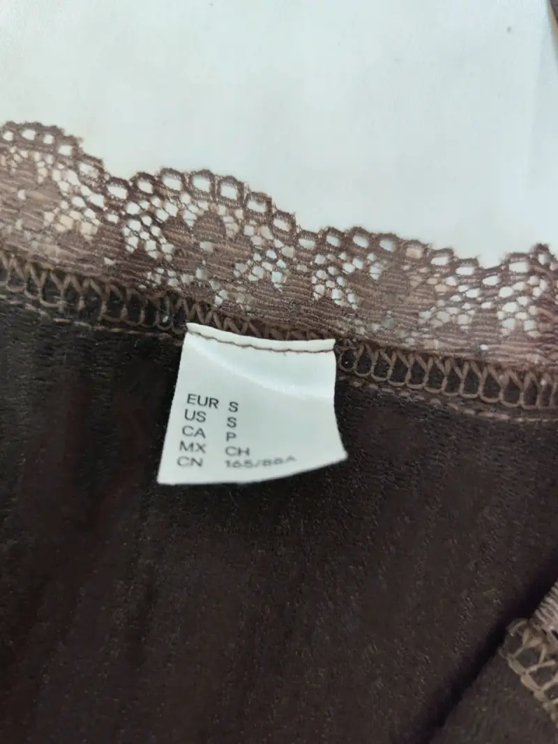 Top de encaje marrón para mujer - 4