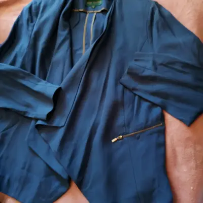 Blazer azul Ma Griffe con cierre decorativo - miniatura 1