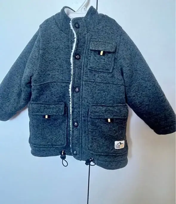 Chaqueta de invierno para niño gris con forro