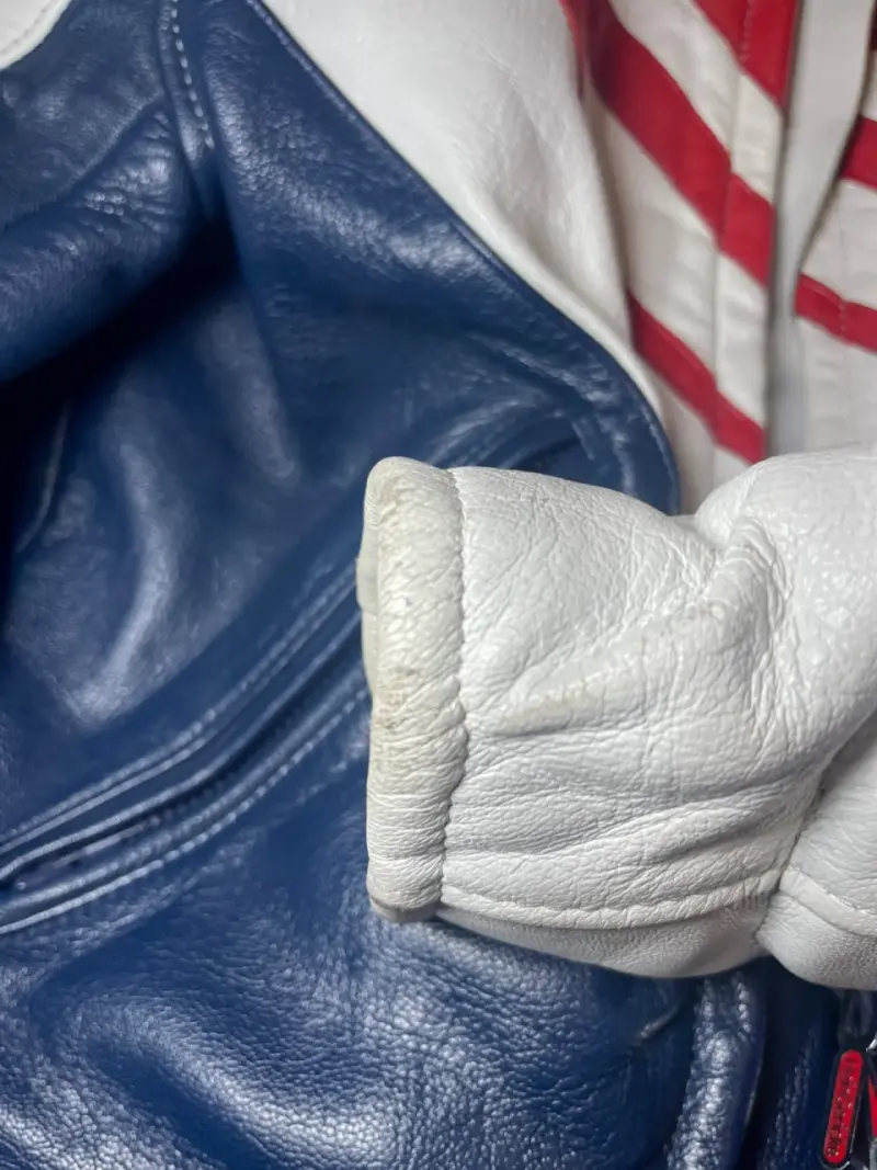 Chaqueta de cuero para moto tricolor - 5