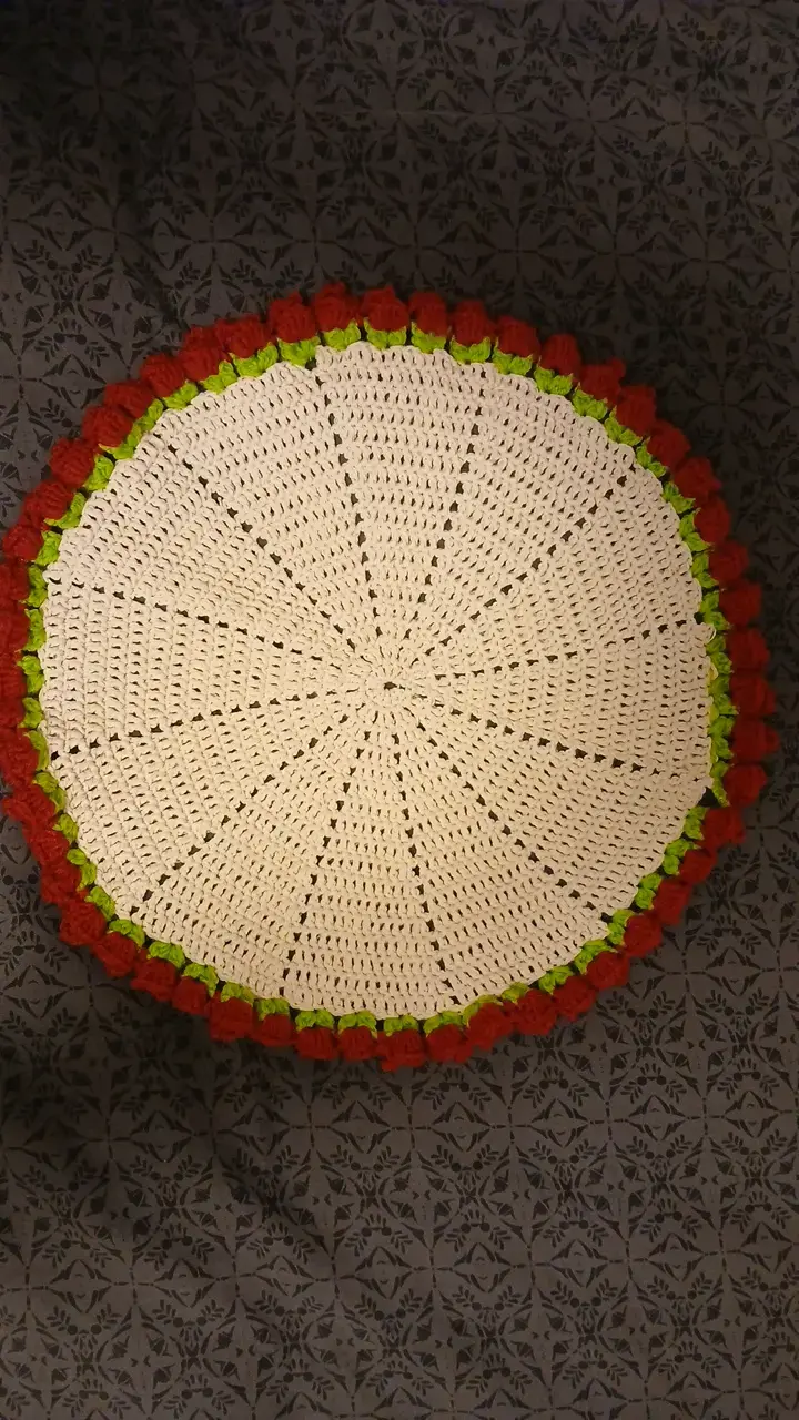 Individual redondo tejido a crochet - 1