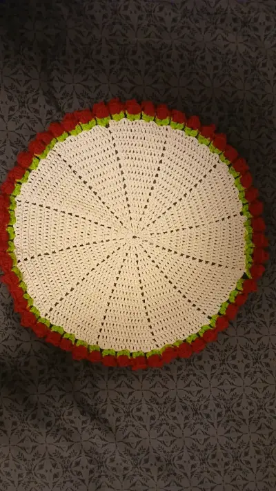 Individual redondo tejido a crochet - miniatura 1