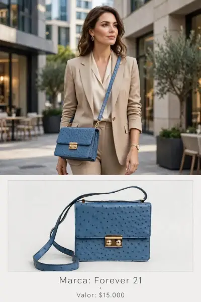 Cartera azul Forever 21 con textura elegante - miniatura 1