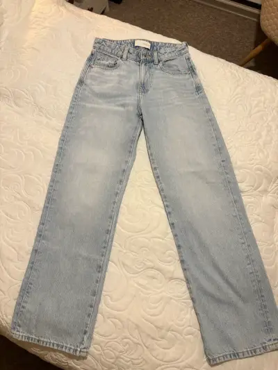 Jeans Zara recto talla 36 azul claro para mujer - miniatura 4