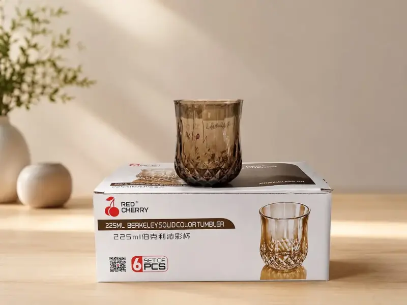 Set de Vasos de Vidrio Ahumado Red Cherry 225ml