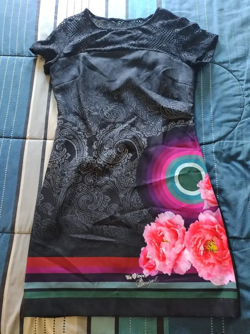 Desigual Vestido estampado floral y encaje - 2