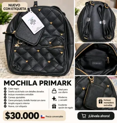 Mochila Primark de disney negra - miniatura 1