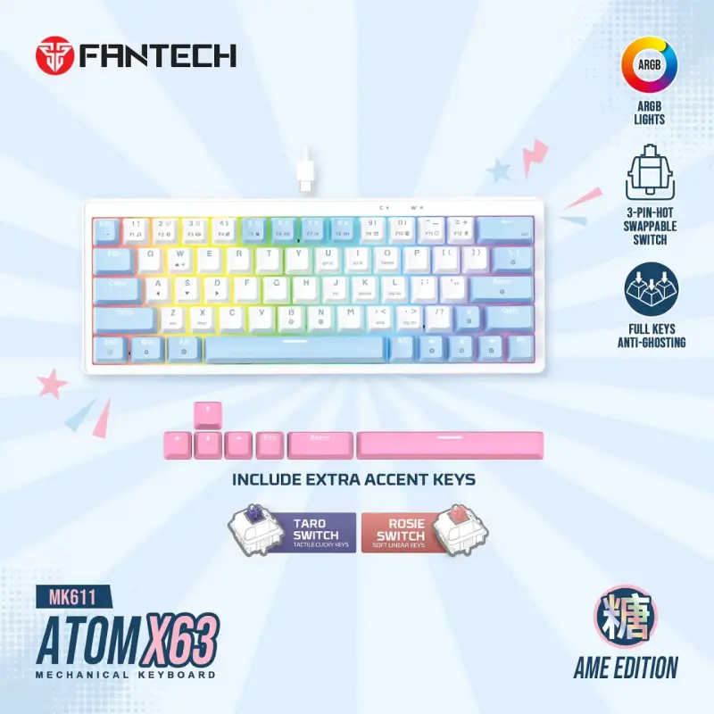 Teclado Mecánico Fantech Atom X63 RGB - 4