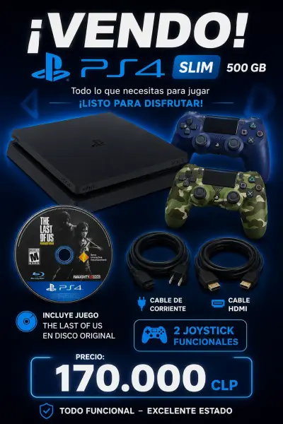 Consola PS4 Slim 500GB con 2 controles be y juego - miniatura 1