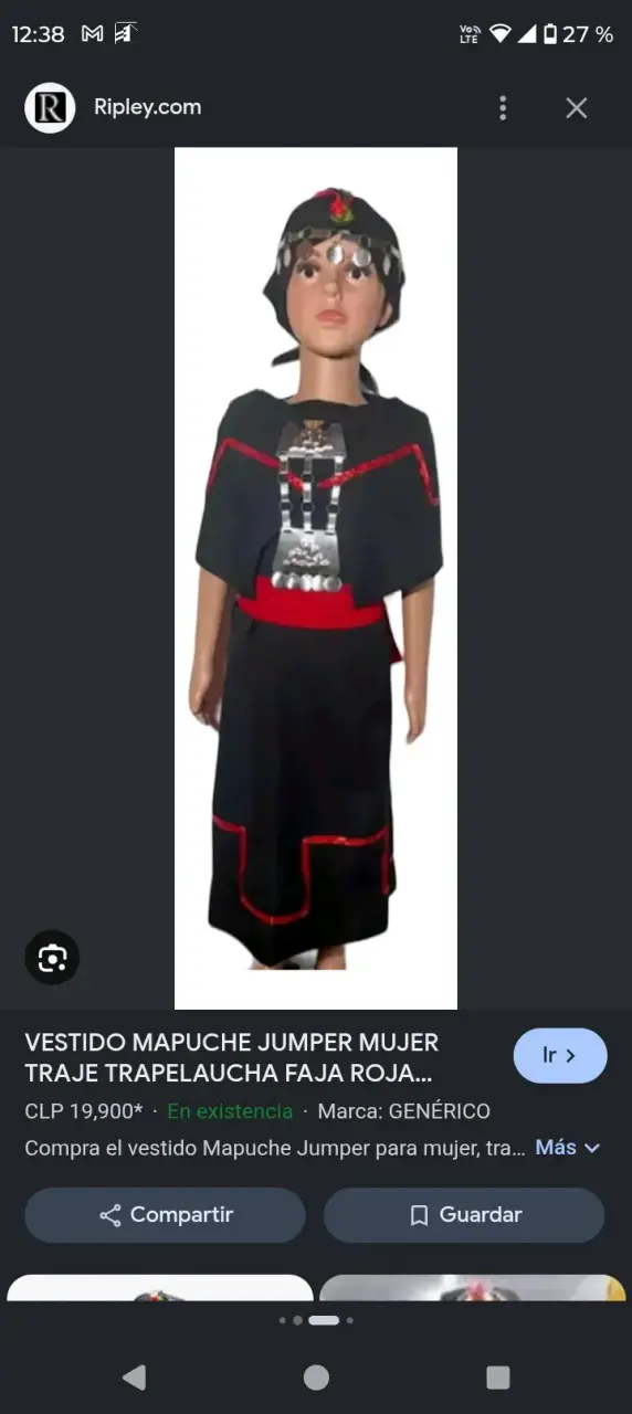 Traje baile norteño , mapuche y zapatos - 4