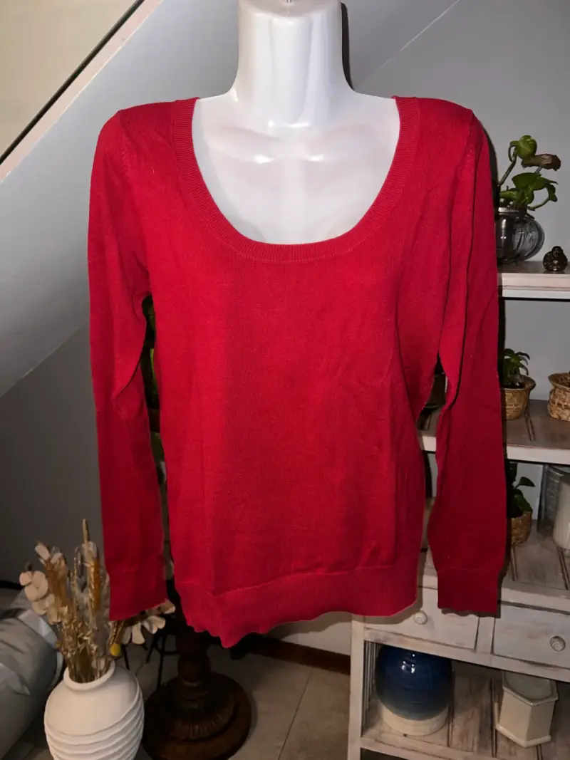 Sweater rojo italiano Zara para mujer - 1