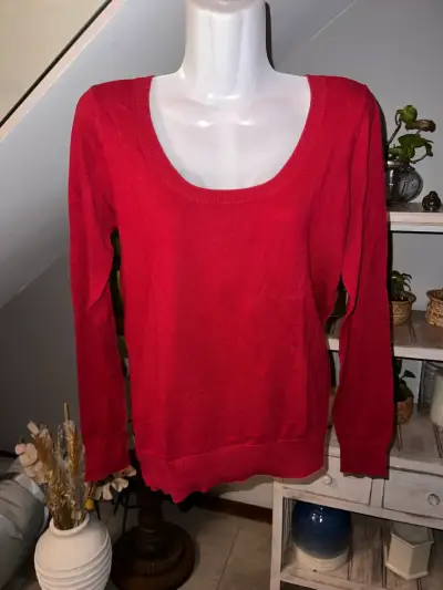 Sweater rojo italiano Zara para mujer - miniatura 1