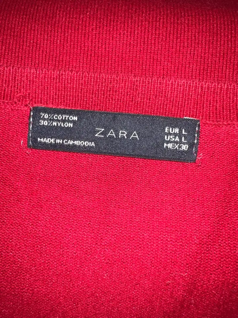 Sweater rojo italiano Zara para mujer - 3