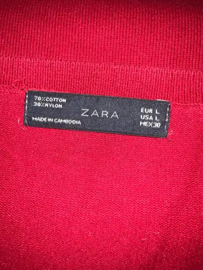 Sweater rojo italiano Zara para mujer - miniatura 3