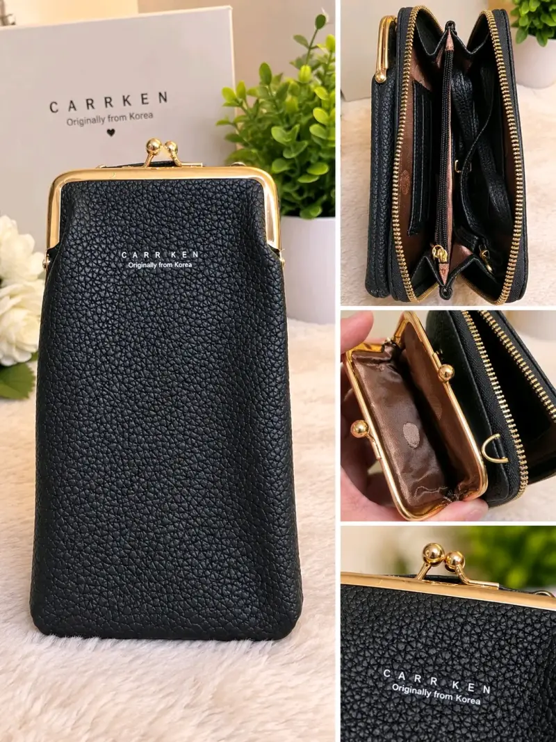 Billetera de Cuero Negra Carrken Compacta - 1