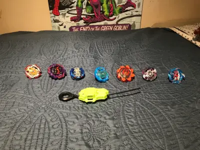 Set de peonzas de combate con lanzador beyblade - miniatura 6