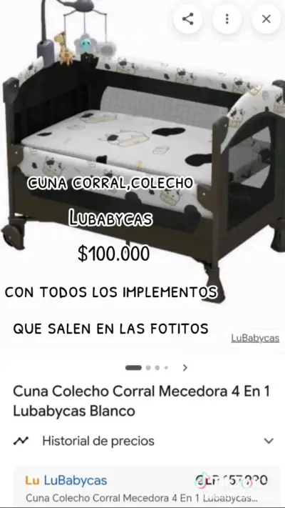 Cuna Corral Colecho 4 en 1 Lubabycas - miniatura 2