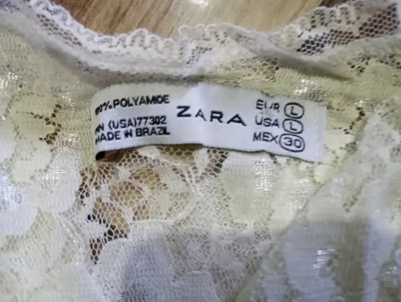 Polera de encaje blanco para mujer - 5