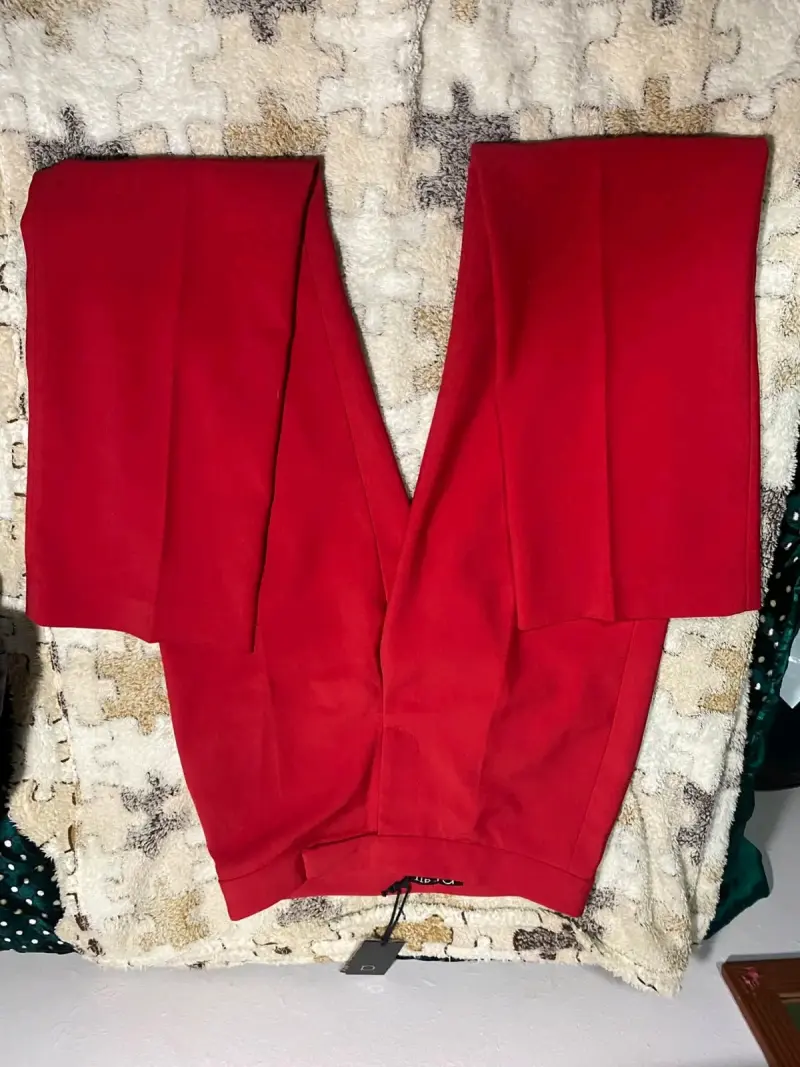 Pantalones rojos elegantes para mujer talla 38 - 1