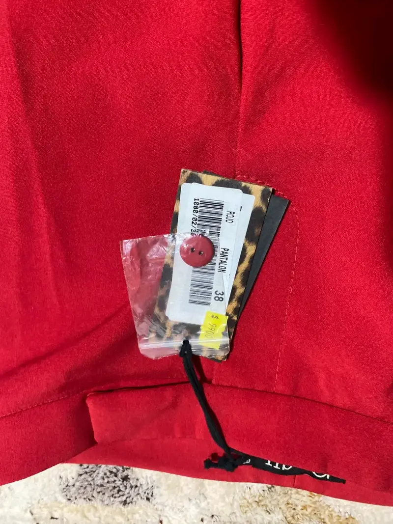 Pantalones rojos elegantes para mujer talla 38 - 2