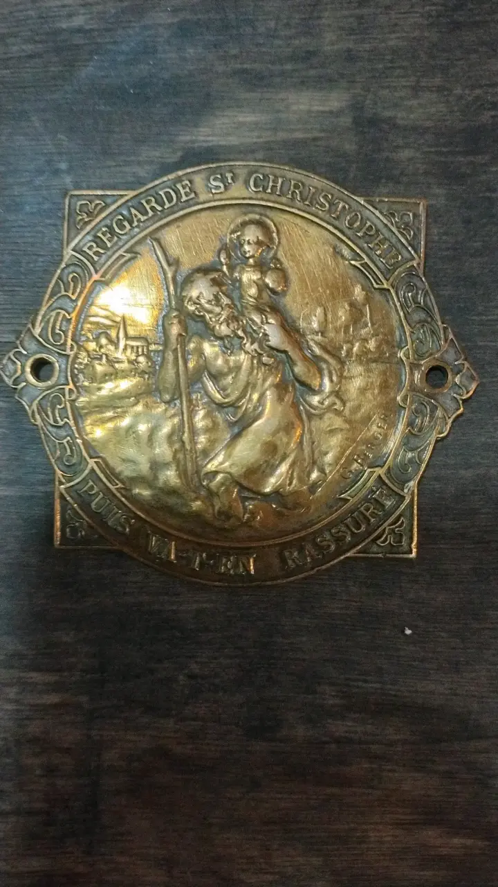 Placa Decorativa de San Cristóbal en Bronce - 2