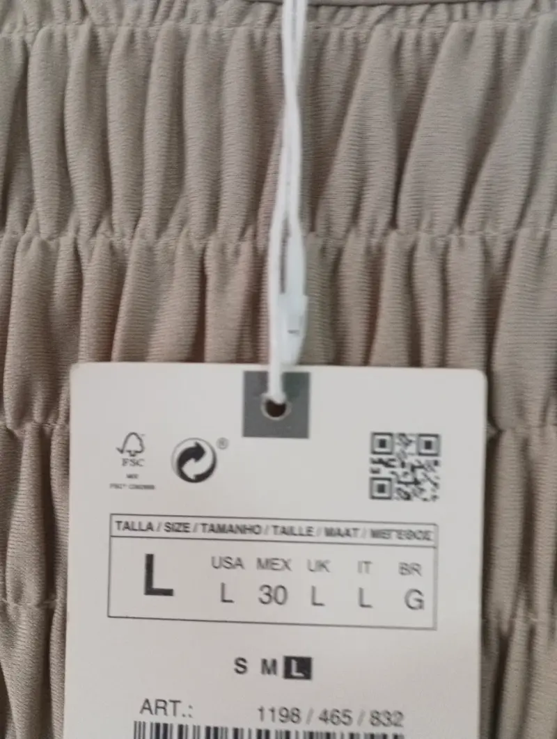Vestido largo beige Zara talla L - 1