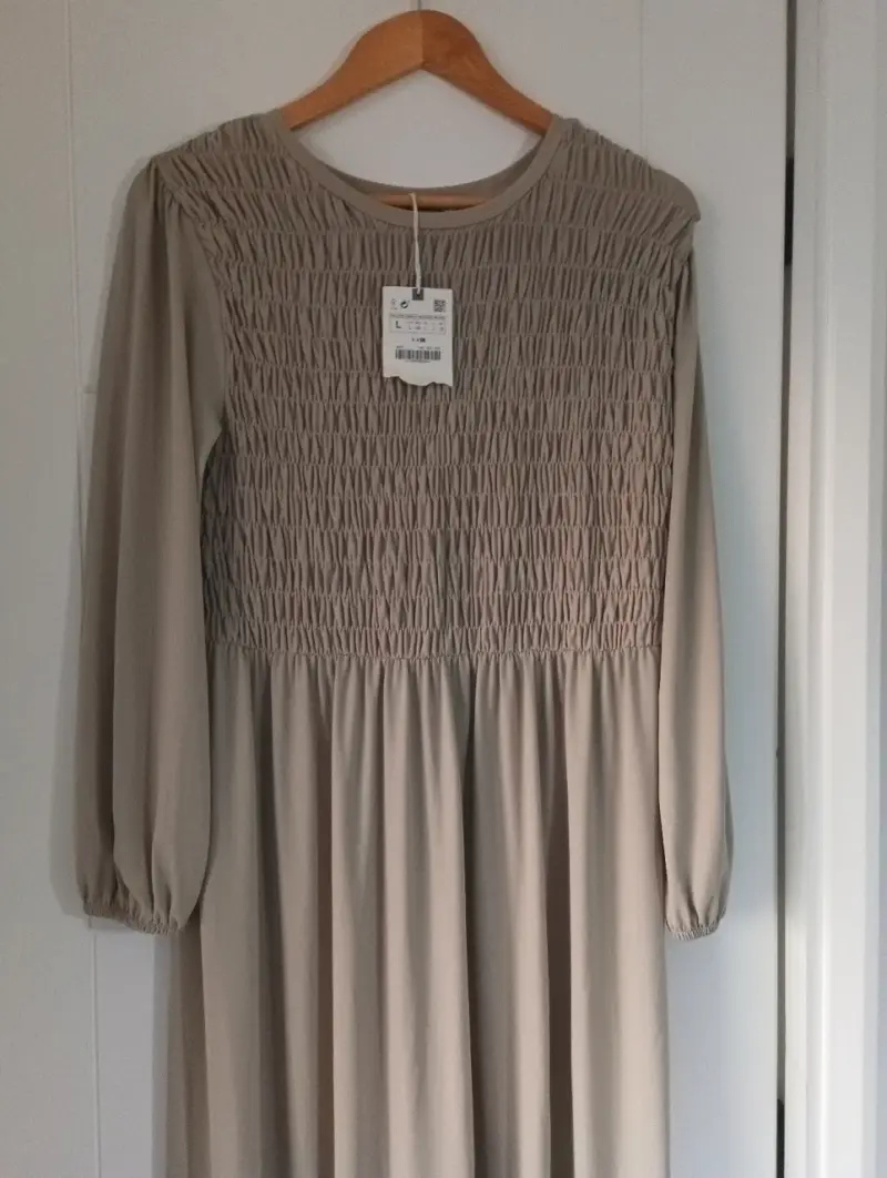 Vestido largo beige Zara talla L - 2