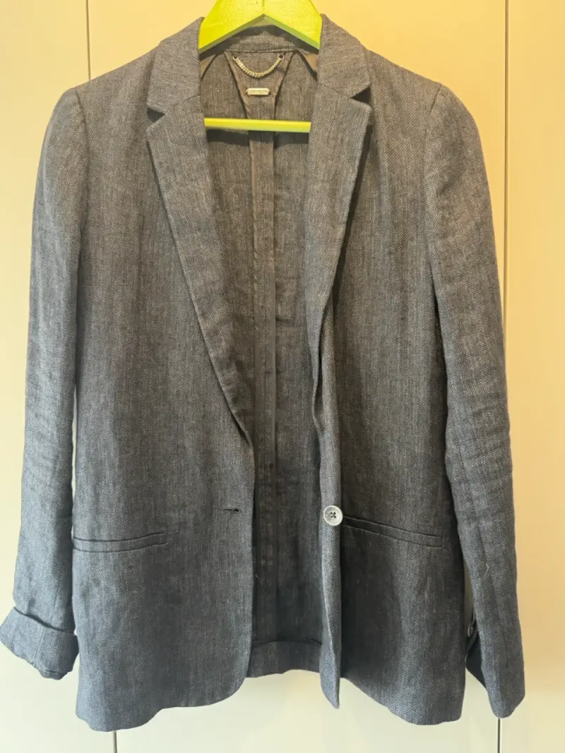 Blazer de lino gris Massimo Dutti - 1