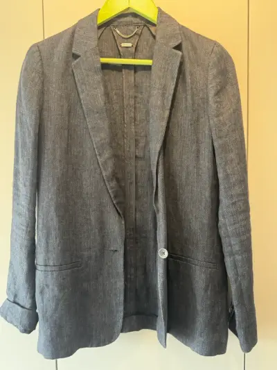 Blazer de lino gris Massimo Dutti - miniatura 1