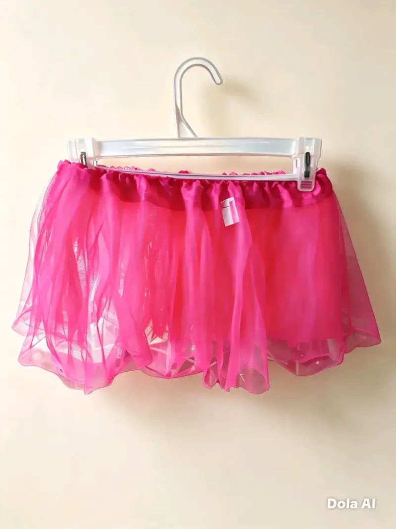 Falda tutú infantil rosa brillante