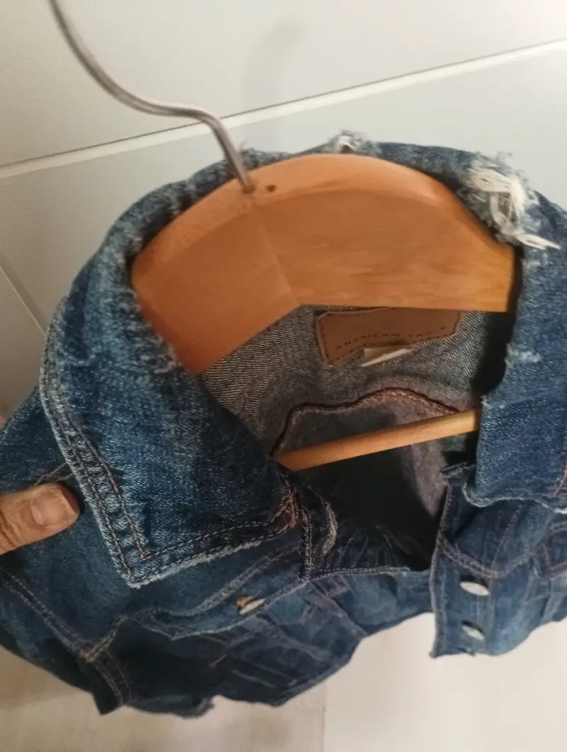 Chaqueta de mezclilla azul para mujer - 3