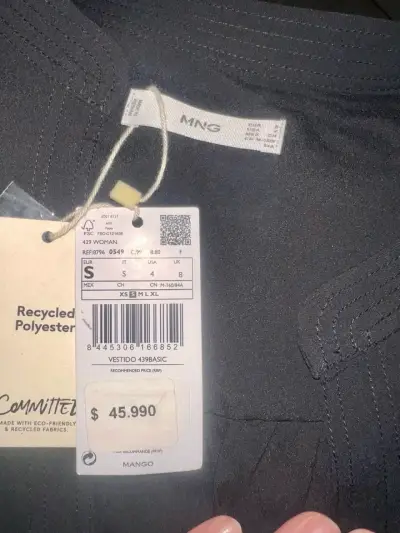 Vestido negro de manga larga Mango - miniatura 4