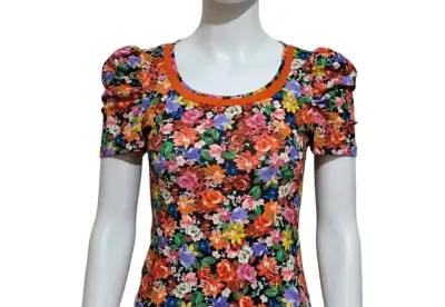 Blusa floral de manga corta Shein Curve 1XL - miniatura 1