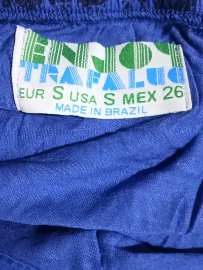 Vestido azul con encaje negro Trafaluc - miniatura 4