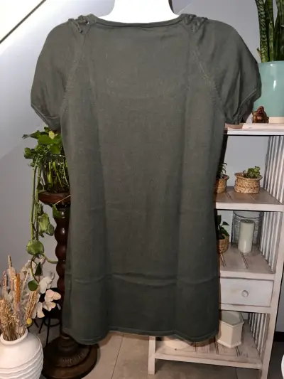Vestido punto/knit  manga corta verde Esprit - miniatura 2