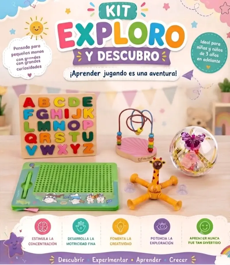 Kit de aprendizaje Exploro y Descubro para niños