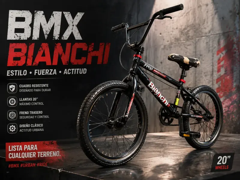 Bicicleta BMX Bianchi con llantas de 20 pulgadas