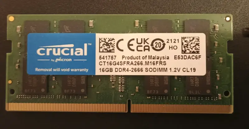 Memoria RAM Crucial 16GB DDR4 SODIMM