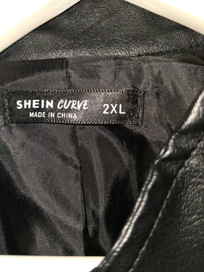 Chaqueta de cuero sintético negra Shein Curve 2XL - 2