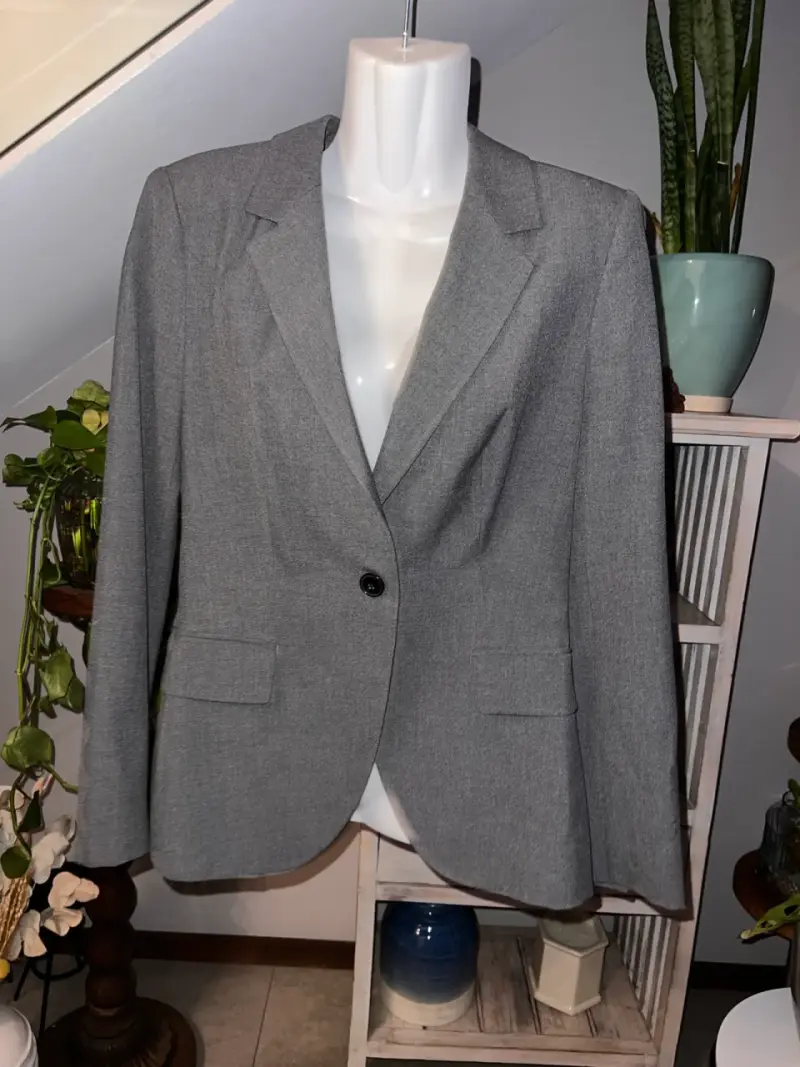Blazer gris elegante Zara Basic para mujer - 1