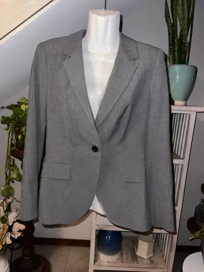 Blazer gris elegante Zara Basic para mujer - miniatura 1