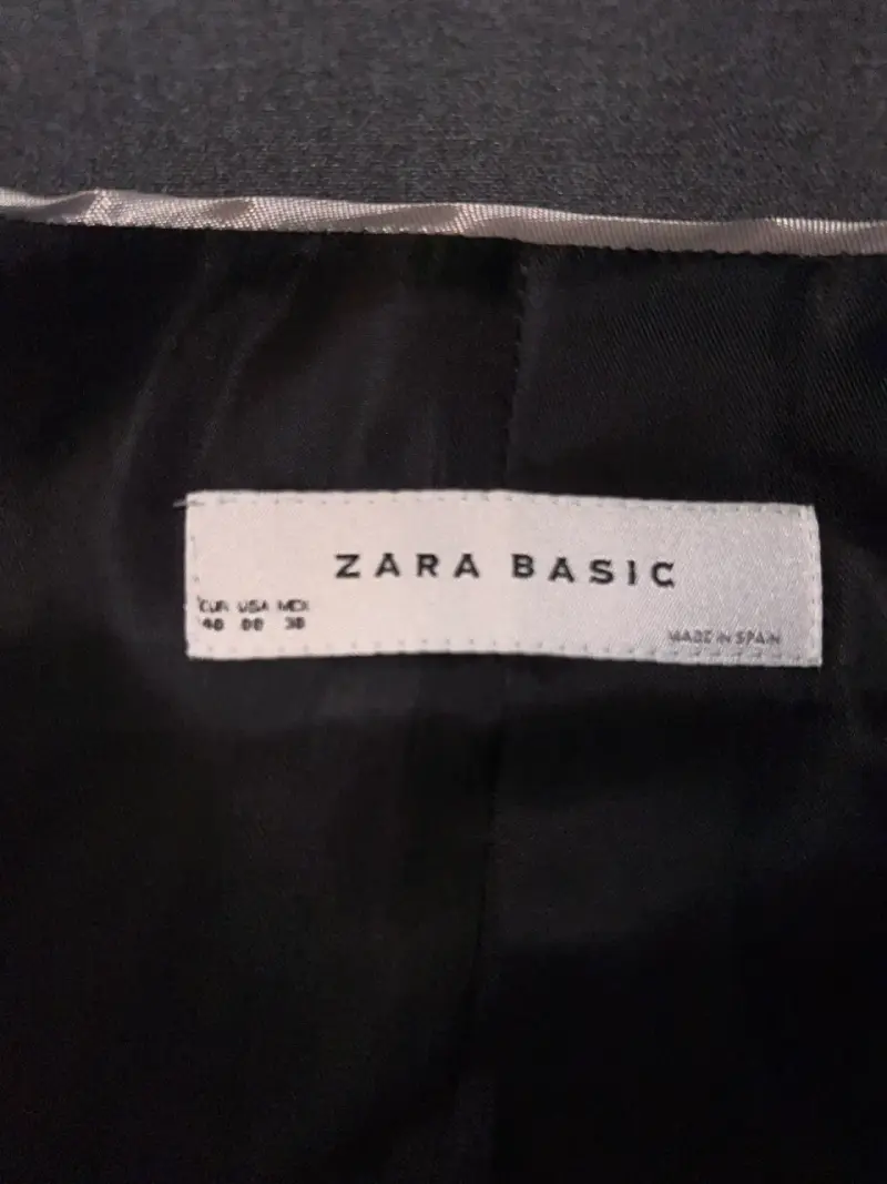 Blazer gris elegante Zara Basic para mujer - 3