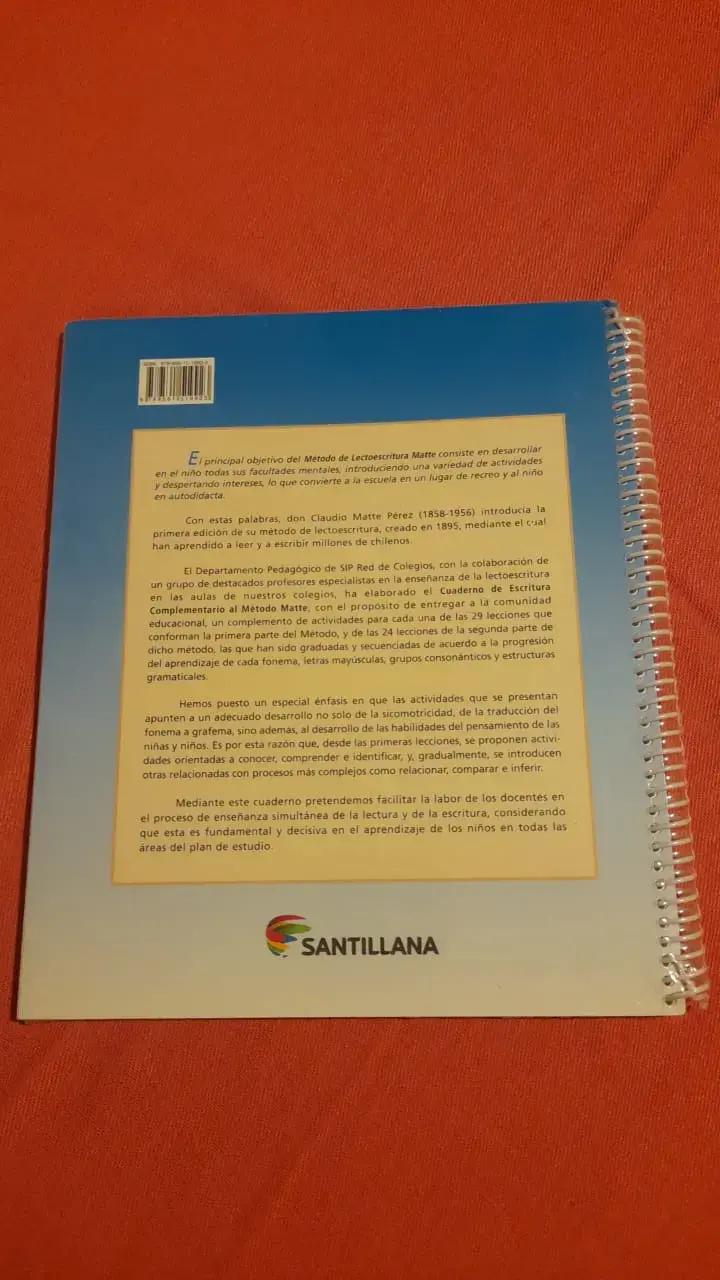 Cuaderno de escritura Método Matte Santillana - 2