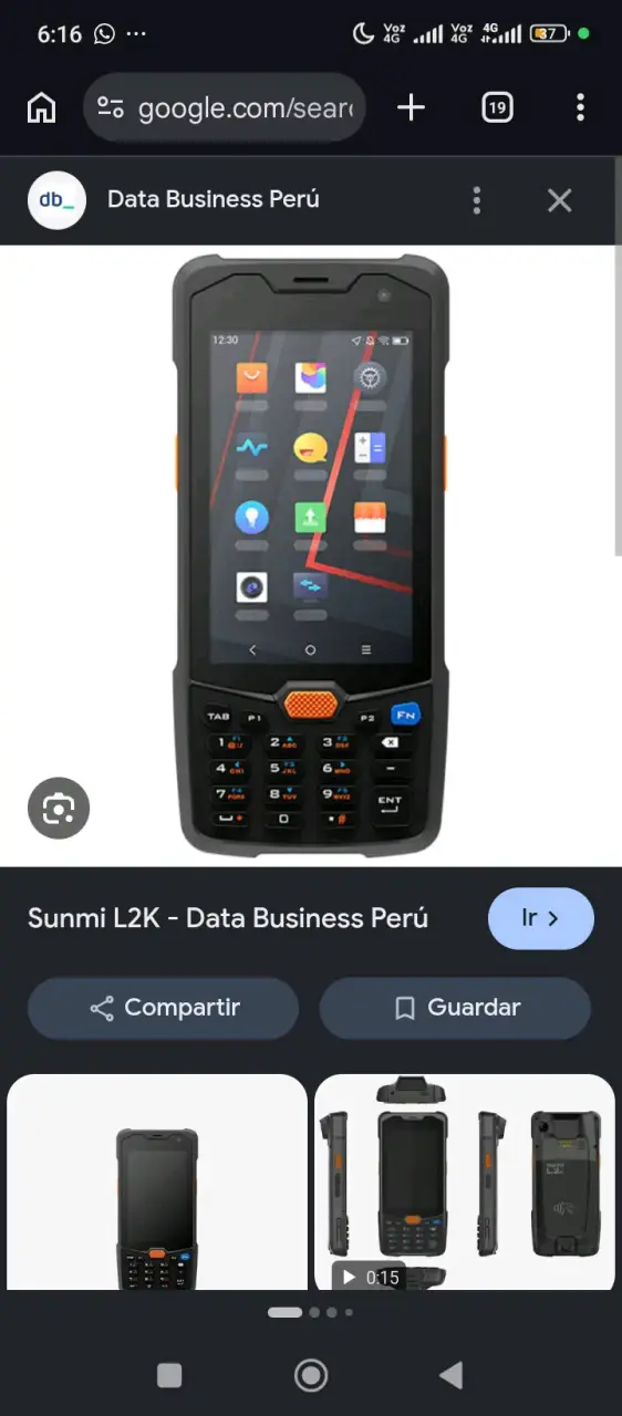 Dispositivo móvil Sunmi L2K resistente