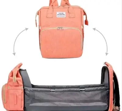 Mochila multifuncional para bebé color salmón - miniatura 1