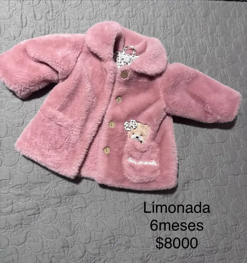 Abrigo de peluche rosa para bebé Limonada 6 meses - 1