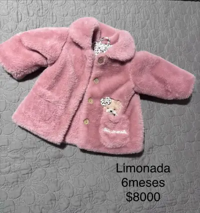 Abrigo de peluche rosa para bebé Limonada 6 meses - miniatura 1