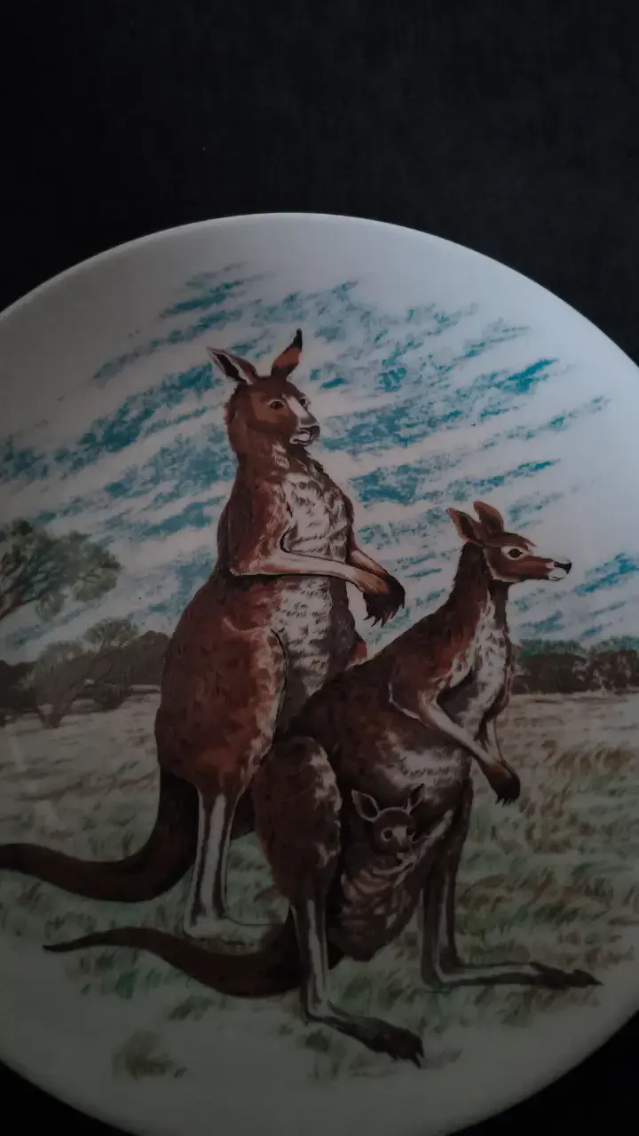 Plato decorativo con canguros de Australia - 2