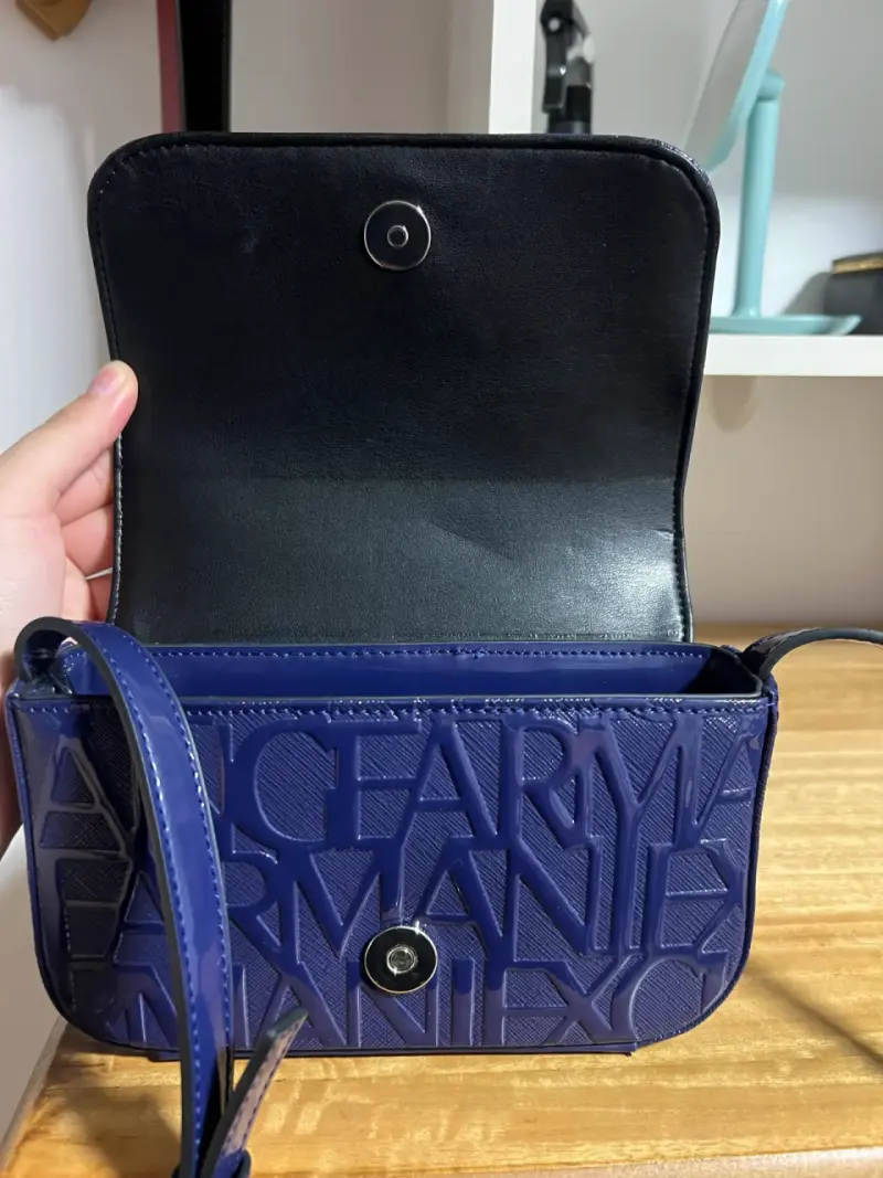 Cartera Armani Exchange Azul con Logo - 2