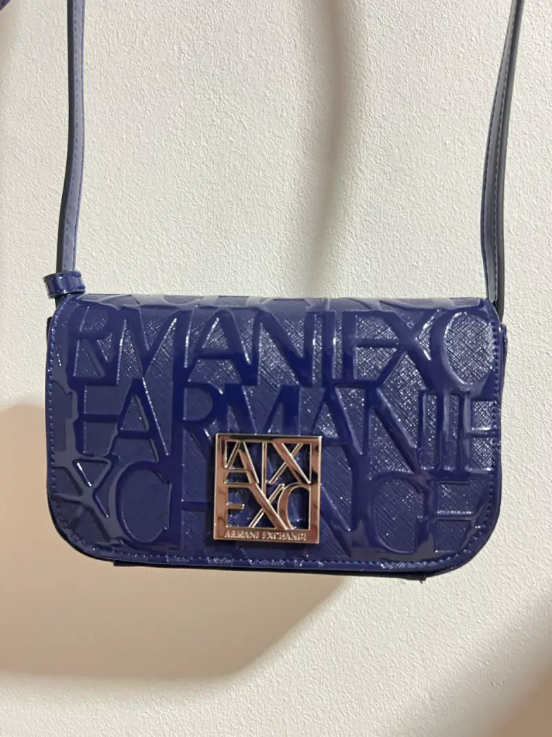 Cartera Armani Exchange Azul con Logo - 4